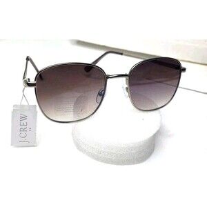 J. Crew NWT Men Gunmetal Aviator Square Sunglasses Black Gradient 50-19-150 NEW